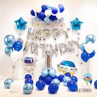 Gambar Set Foil Balloon Birthday Astronot Blue Chrome | Balon Dekorasi Ultah - ANGKA 4 dari Balloonia undefined 1 Tokopedia