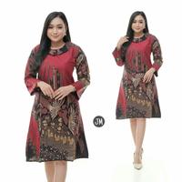 Gambar Baju Batik Couple Modern Lengan Panjang Katun Motif Joyo Mukti Merah - Pria, M dari Batik Rhizqy Pekalongan undefined 2 Tokopedia
