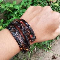 Gambar Gelang Akar Bahar Merah Lentur Ukir Naga Samping - 18 cm dari yoedcraft undefined 5 Tokopedia