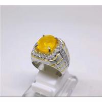 Gambar CINCIN PERAK NATURAL YELLOW SAFIR WARNA KUNING INTENSE. PLUS MEMO - 10 dari juragan akik undefined 5 Tokopedia