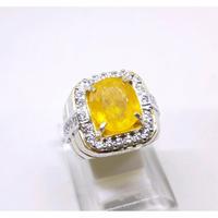 Gambar CINCIN PERAK NATURAL YELLOW SAFIR WARNA KUNING INTENSE. PLUS MEMO - 10 dari juragan akik undefined 4 Tokopedia