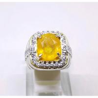 Gambar CINCIN PERAK NATURAL YELLOW SAFIR WARNA KUNING INTENSE. PLUS MEMO - 10 dari juragan akik undefined 3 Tokopedia
