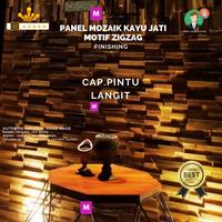 Gambar Panel Dinding Premium Kayu Jati Motif Mozaik 3D / Wood Panel wallpanel - Natural dari PintuLangit Landscape undefined 5 Tokopedia