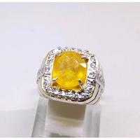 Gambar CINCIN PERAK NATURAL YELLOW SAFIR WARNA KUNING INTENSE. PLUS MEMO - 10 dari juragan akik undefined 2 Tokopedia