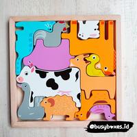 Gambar [busyboxes.id] puzzle Animals Farm - Hewan Peternakan mainan edukasi - dino dari busyboxes undefined 2 Tokopedia