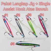 Gambar Metal Jig Glow In The Dark + 2 Set Single Jigging Assist Hook Cumi GID - #1 Pink, 60gr dari MeJig Fishing undefined 1 Tokopedia