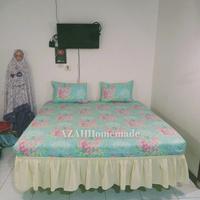 Gambar Sprei 180x200 Set Bantal Guling Motif Bunga - 2 Sarung Guling dari AZAHHomemade Sprei undefined 5 Tokopedia