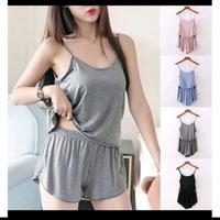 Gambar jeso setelan baju tidur korea sexy bahan import sutra adem lembut - Hitam dari jeso grosir undefined 1 Tokopedia