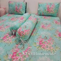 Gambar Sprei 180x200 Set Bantal Guling Motif Bunga - 2 Sarung Guling dari AZAHHomemade Sprei undefined 2 Tokopedia