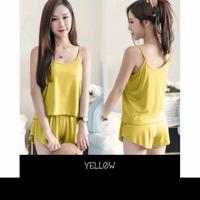 Gambar jeso setelan baju tidur korea sexy bahan import sutra adem lembut - Hitam dari jeso grosir undefined 2 Tokopedia