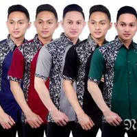 Gambar Kemeja pendek batik motif melati model clurit kombinasi bordir - Marun, M dari Shofa_Store undefined 1 Tokopedia