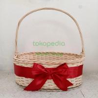 Gambar Keranjang rotan parcel bentuk oval tangkai / Keranjang hampers cantik - hitam kotak, P=26cm L=18,5cm dari Ahadi-Shop Tableware undefined 3 Tokopedia