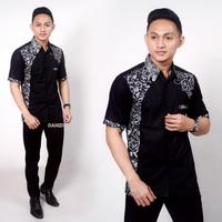 Gambar Kemeja pendek batik motif melati model clurit kombinasi bordir - Marun, M dari Shofa_Store undefined 3 Tokopedia