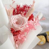 Gambar Single Preserved Rose Bouquet Soft Pink dari Mint Leaf undefined 2 Tokopedia