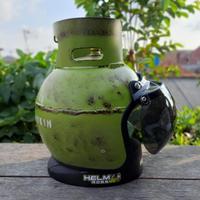 Gambar HELM GAS LPG - HELM UNIK TABUNG GAS - HELM LUCU - RETRO HELM RINGAN - - Hijau dari inka`shop undefined 1 Tokopedia
