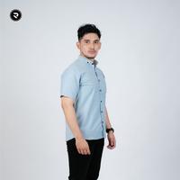 Gambar Kemeja Pria Lengan Pendek Polos Kantor Kerja Formal Slimfit Slim Fit - Biru, M dari G9_Official undefined 4 Tokopedia