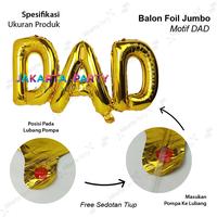 Gambar Balon Foil DAD Sambung / Balon Foil DAD / Balon Dad / Dad Foil Balloon dari Jakarta Party undefined 2 Tokopedia