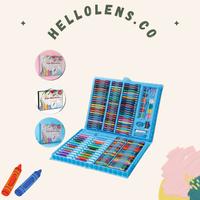 Gambar ALAT MEWARNAI ANAK, PERLENGKAPAN MEWARNAI ANAK CRAYON SET ANAK 168PCS - BLUE dari hellolens.co undefined 1 Tokopedia