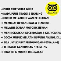 Gambar PELUIT PLUIT U3 KEYCAN ULTRASONIK SATU NADA LATIH HEWAN BURUNG PARROT dari bonbon bird undefined 2 Tokopedia