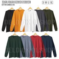 Gambar KAOS POLOS TANGAN RIB LENGAN PANJANG KATUN COMBED 30S PRIA WANITA - PUTIH (KAOS PJ), S dari DELDICK OLSHOP undefined 1 Tokopedia