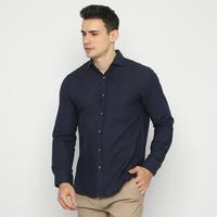 Gambar Code Male - Warner Kemeja Oxford Pria Lengan Panjang Navy Dark Slimfit - navy dark, S dari Code Male undefined 2 Tokopedia