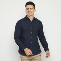 Gambar Code Male - Warner Kemeja Oxford Pria Lengan Panjang Navy Dark Slimfit - navy dark, S dari Code Male undefined 1 Tokopedia