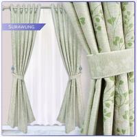 Gambar Gorden semi blackout motif bunga teratai gorden pintu dan jendela - Hijau, L 140 x T 200 dari Home_Gordyn undefined 1 Tokopedia