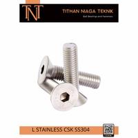 Gambar Baut L stainless m6x25 CSK drat 1.0 ss 304 / L kepala tepar ss m6 x 25 dari Tithan Niaga Teknik undefined 1 Tokopedia