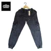 Gambar Celana Panjang Cargo Joger Wanita Snow / Celana Cargo Jeans Wash - Snow-Black dari Alls_Collection undefined 3 Tokopedia