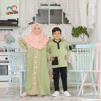 Gambar Baju Lebaran Keluarga Raggakids Gamis Koko bahan Kaos RG 54 Hijau - XS, Koko Anak dari Safinahstore undefined 5 Tokopedia