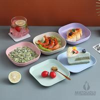 Gambar Piring kotak Unik Set Isi 4 Jerami Gandum Food Grade Tahan Panas BPA f - PR002-4-PK dari T.B.E undefined 1 Tokopedia