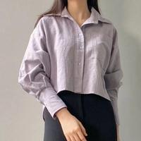 Gambar Kemeja Wanita Lengan Panjang Davi Crop Linen Crincle / Baju Wanita dari fashionshaaay undefined 3 Tokopedia