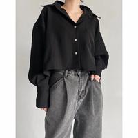Gambar Kemeja Wanita Lengan Panjang Davi Crop Linen Crincle / Baju Wanita dari fashionshaaay undefined 1 Tokopedia