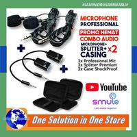 Gambar PAKET KOMPLIT Microphone Clip On + Splitter + Casing Vlog Rapat - MIC+SPLITER+CAS dari OriginSupplies undefined 1 Tokopedia
