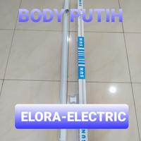 Gambar Kap Lampu TL Bambu SUN 1X18/1x8w Housing T8 Bambu Segi Neon Led - Putih dari Elora-Electric undefined 2 Tokopedia