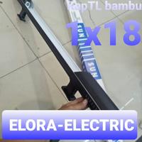 Gambar Kap Lampu TL Bambu SUN 1X18/1x8w Housing T8 Bambu Segi Neon Led - Putih dari Elora-Electric undefined 1 Tokopedia