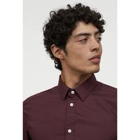 Gambar KEMEJA Kerja Kantor HnMEasy Iron Slim Fit Shirt Maroon Original - XS dari StarplasticsJTW undefined 4 Tokopedia