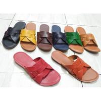Gambar MDM (Bisa COD) sandal kulit wanita asli garut sandal papirut garut - 39, Maroon dari MDM Leather undefined 4 Tokopedia