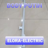 Gambar Kap Lampu TL Bambu SUN 1X18/1x8w Housing T8 Bambu Segi Neon Led - Putih dari Elora-Electric undefined 3 Tokopedia