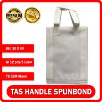 Gambar TAS KANTONG BELANJA KAIN 25x35 - Spunbond Shopping Bag - PUTIH dari Tas Spunbond Jakarta undefined 1 Tokopedia
