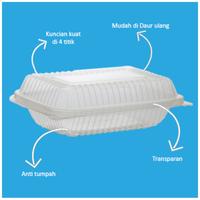 Gambar Clamshell Box M Food Grade / Mika Plastik Makanan Kualitas Premium dari RING COLLECTION undefined 4 Tokopedia