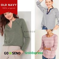 Gambar Kaos Lengan Panjang Wanita Branded / Kaos V neck Lengan Panjang Wanita - Navy stripe, XS dari BARIZCO undefined 1 Tokopedia
