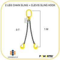 Gambar 2 LEG CHAIN SLING + CLEVIS SLING HOOK. 3 TON X 1 M dari IBN LIFTING undefined 1 Tokopedia