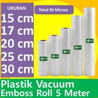 Gambar Plastik Vacum Vacuum Sealer Emboss 5 Meter Roll Packing Makanan Vakum - 20cm dari 88gb undefined 1 Tokopedia
