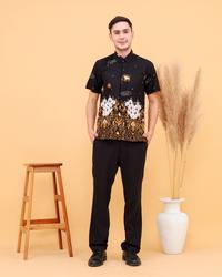 Gambar Batik Pria Cirebon Murah Pendek Bahan Katun - Hitam, L dari News shoping undefined 1 Tokopedia