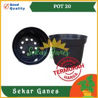 Gambar POT BUNGA HITAM 20cm TERMURAH pot tanaman plastik 20 cm grosir - RUP 20 HITAM dari Dander Fast undefined 4 Tokopedia