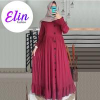 Gambar EF - Baju Gamis Dress Alesha Polos - Gamis Jumbo Muslim Busui Bumil - MUSTARD dari Elin Style undefined 4 Tokopedia