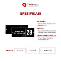 Gambar Nomor Rumah Akrilik Custom Papan Alamat Rum Print UV - Reguler Classic - Hitam | 30x12, Pen Holder dari twindigital.id undefined 3 Tokopedia