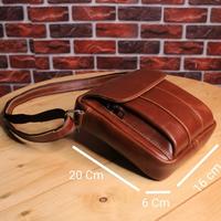 Gambar Tas Selempang / Sling Bag Pria Kulit Sapi Asli - Hitam dari Assegaf Kulit undefined 3 Tokopedia