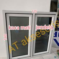 Gambar jendela aluminium serat kayu 135x140 gandeng 2( kacamati& jendela) dari at aluminium undefined 1 Tokopedia